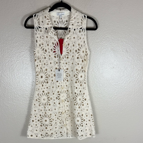 L’academie by Marianna Shay Mini Dress in Beige - Picture 4 of 9